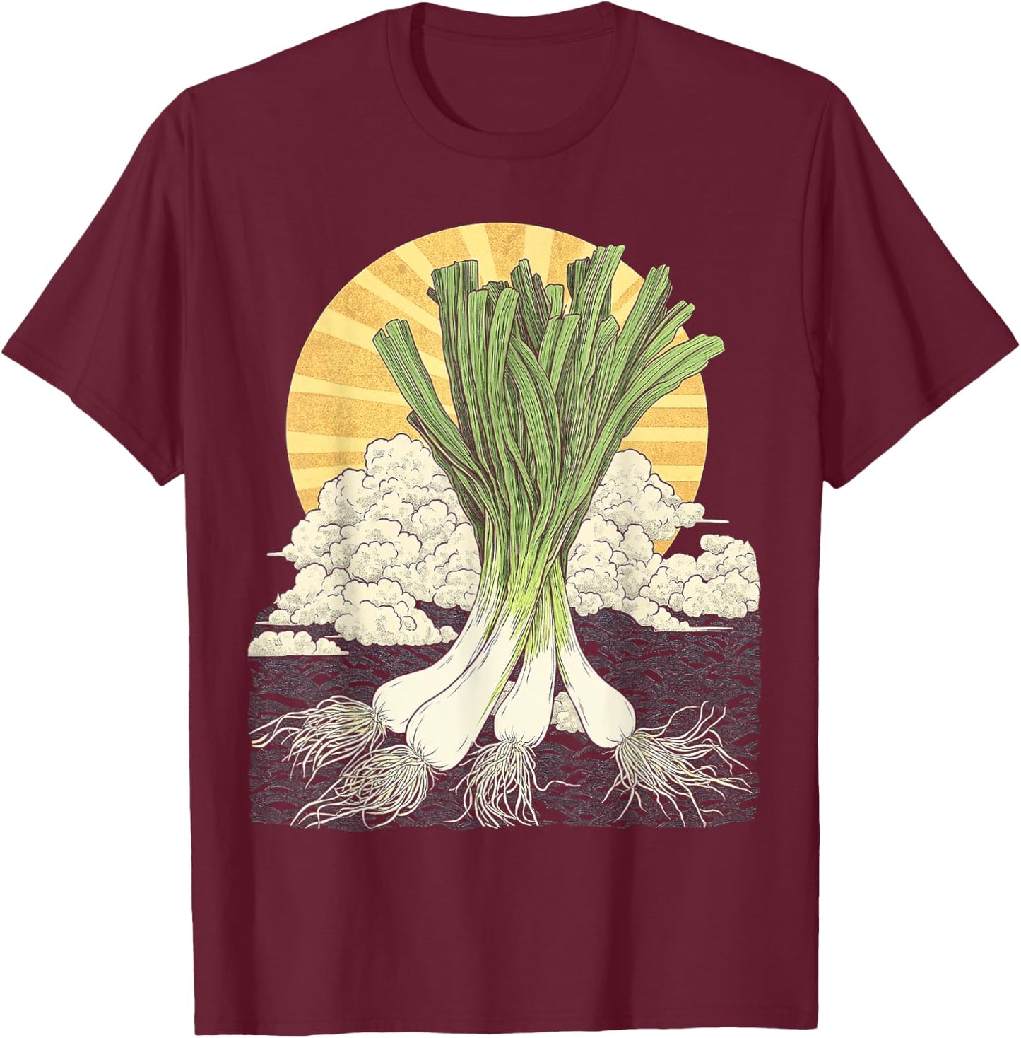 Poireau Motif Légumes Art Poireau T-Shirt - T-Shirt | Maroon