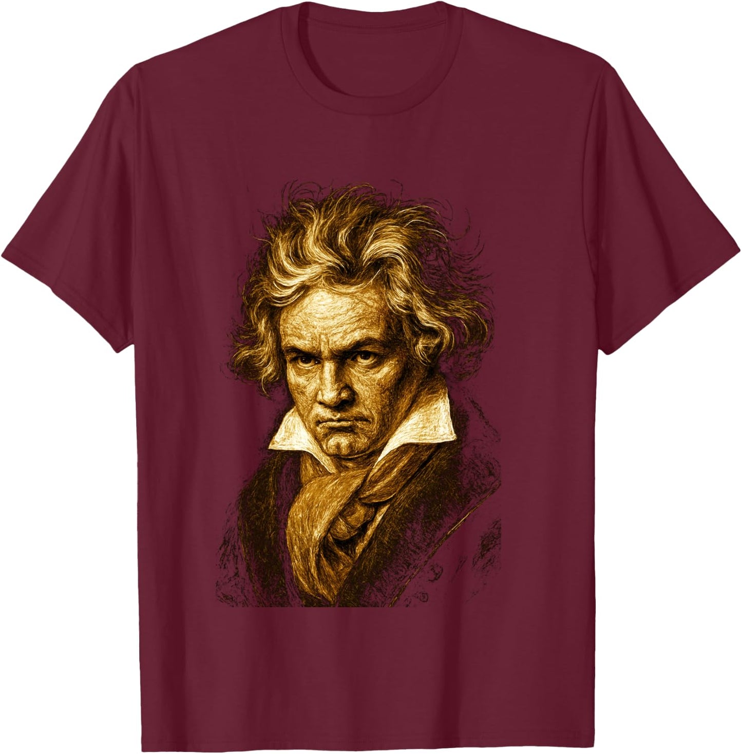 Beethoven-Portrait Ludwig Van Beethoven Classical music T-Shirt - T-Shirt | Maroon