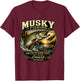 Musky Fishing - The Fish of 10000 Casts Eat Sleep Muskies T-Shirt - T-Shirt | Maroon
