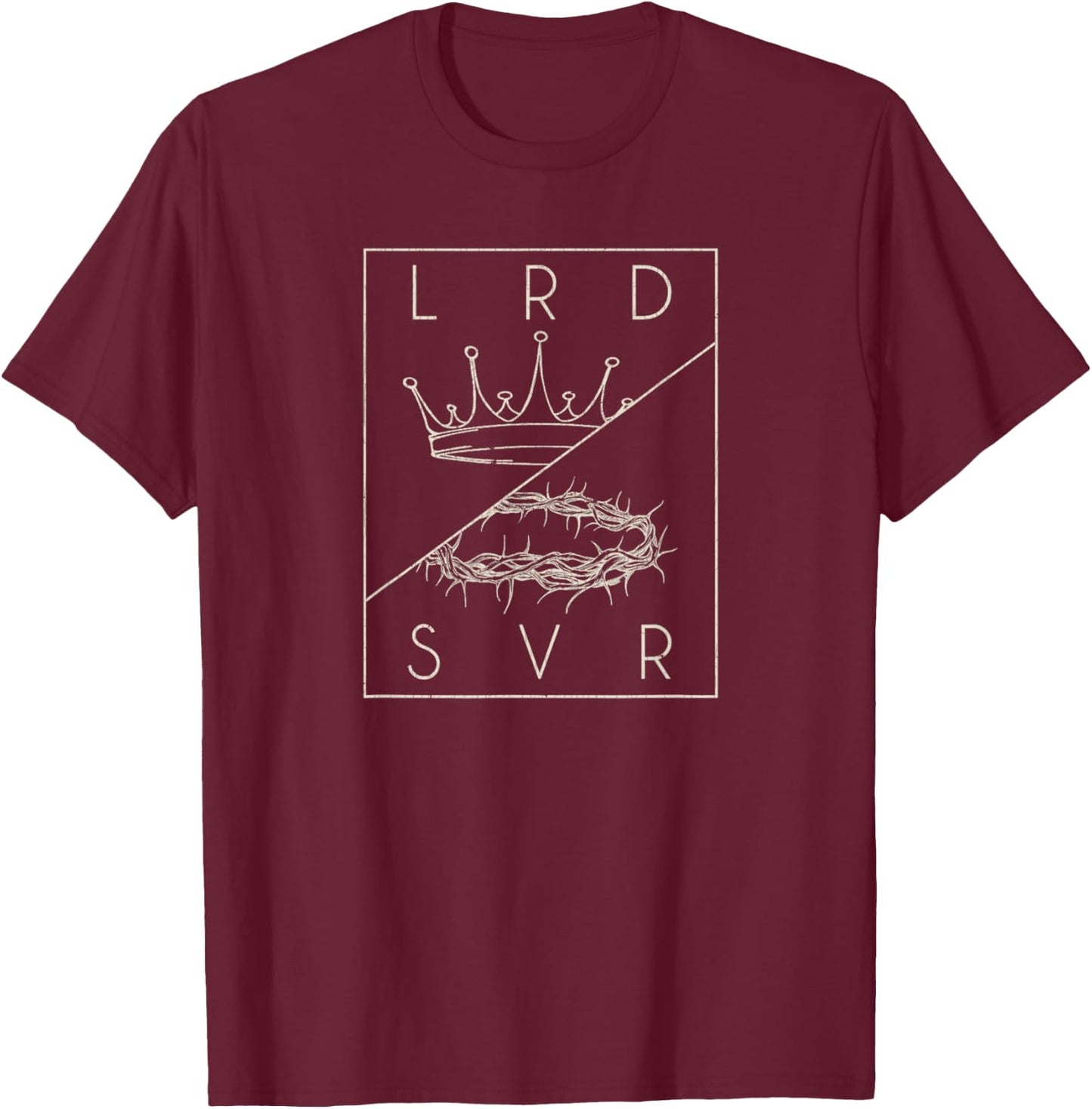 Vintage Retro Jesus Christian Lord & Savior graphic T-Shirt - T-Shirt | Maroon