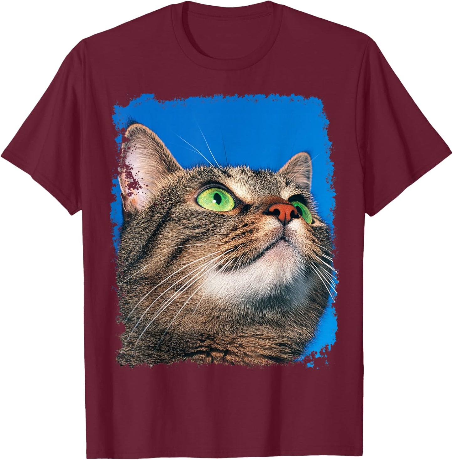 Cute Gray Cat T-Shirt - T-Shirt | Maroon