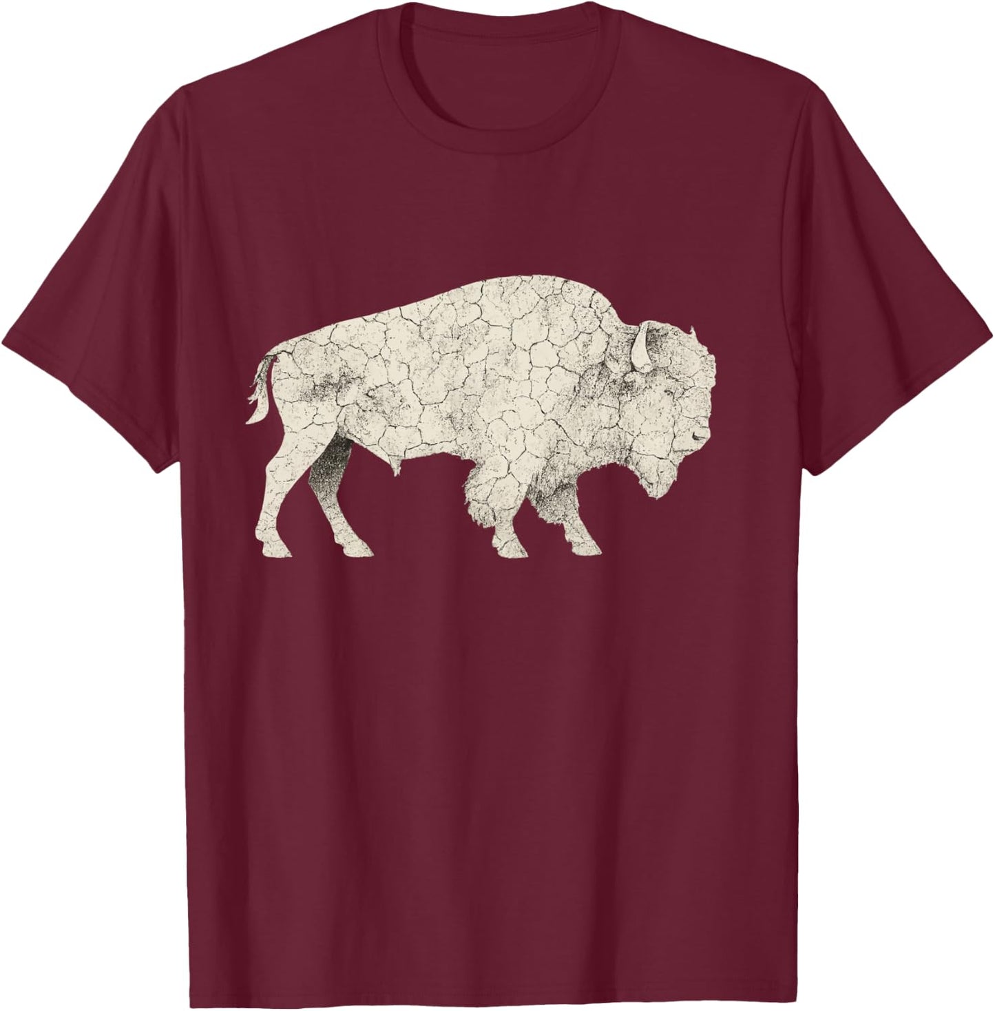 Bison American Buffalo T-Shirt - T-Shirt | Maroon