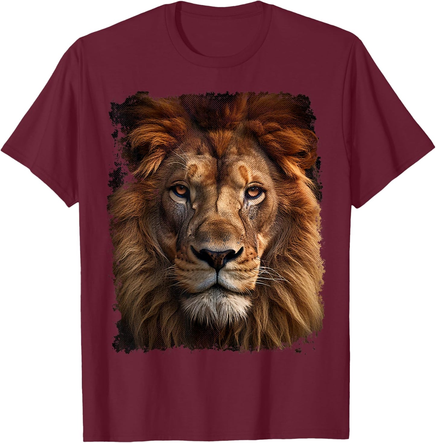 Vintage Lion Animal Graphic T-Shirt - T-Shirt | Maroon