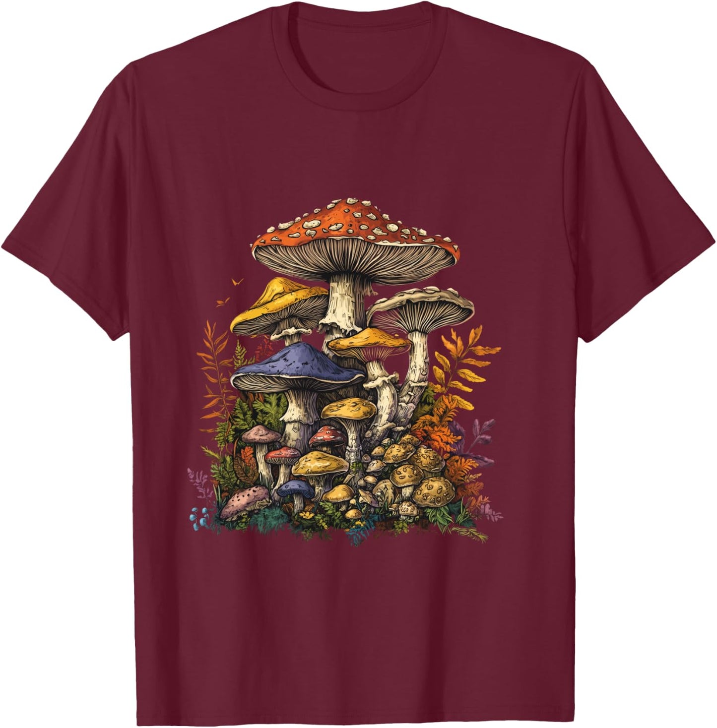 Mushroom pattern for mushroom lovers T-Shirt - T-Shirt | Maroon