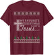 My Favorite Christmas Light Is Jesus Christian Ugly Sweater T-Shirt - T-Shirt | Maroon