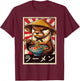 Vintage Otter Eating Ramen. Funny Anime Otter Ramen Lover T-Shirt - T-Shirt | Maroon