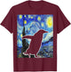 Penguin Starry Night Penguin Lover Van Gogh Penguin T-Shirt - T-Shirt | Maroon