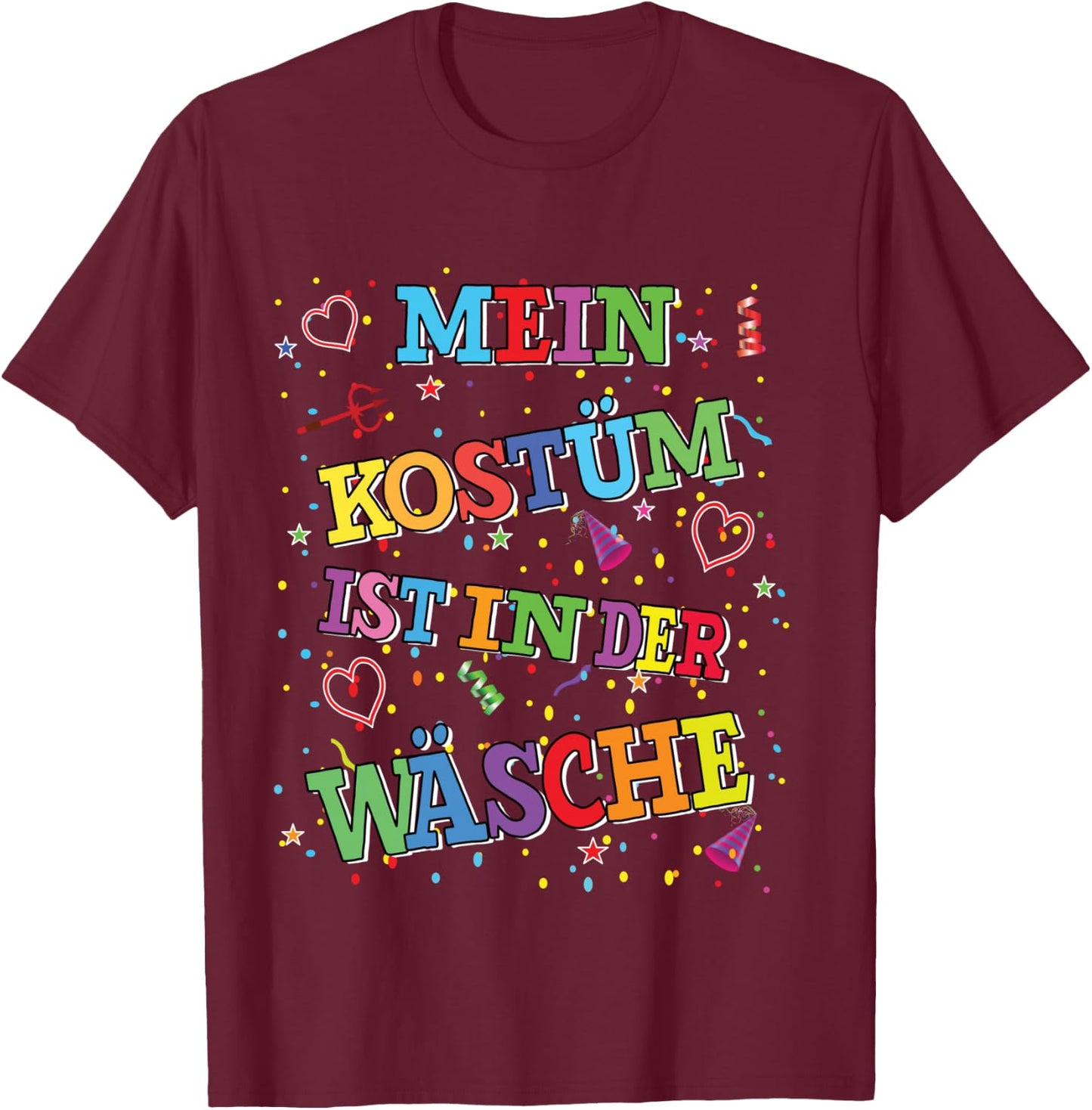 Carnival Costume My Costume is in the Laundry Fancy Dress Shirt, black T-Shirt - T-Shirt | Maroon