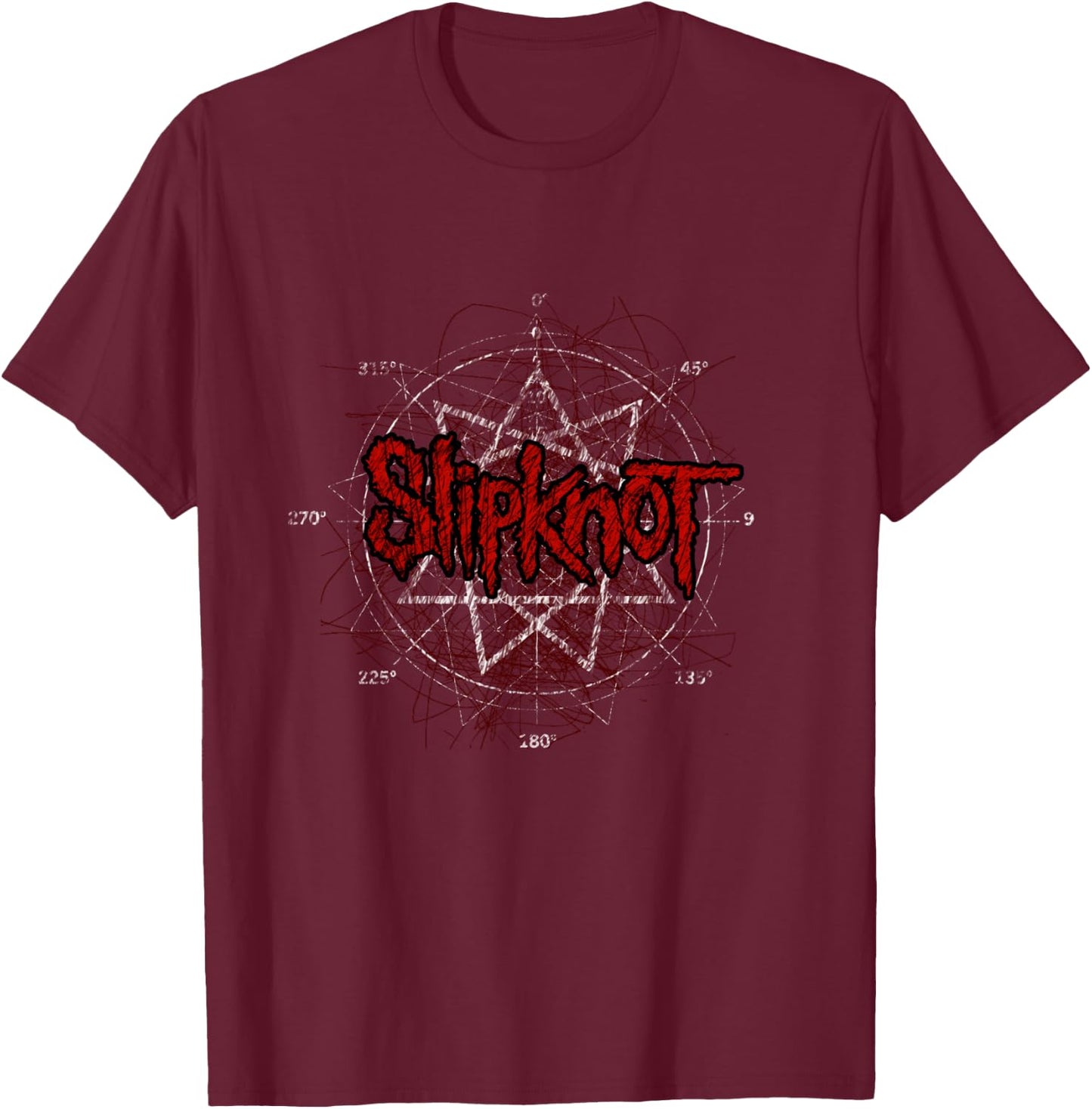 Slipknot Sketch Star Langarmshirt T-Shirt - T-Shirt | Maroon