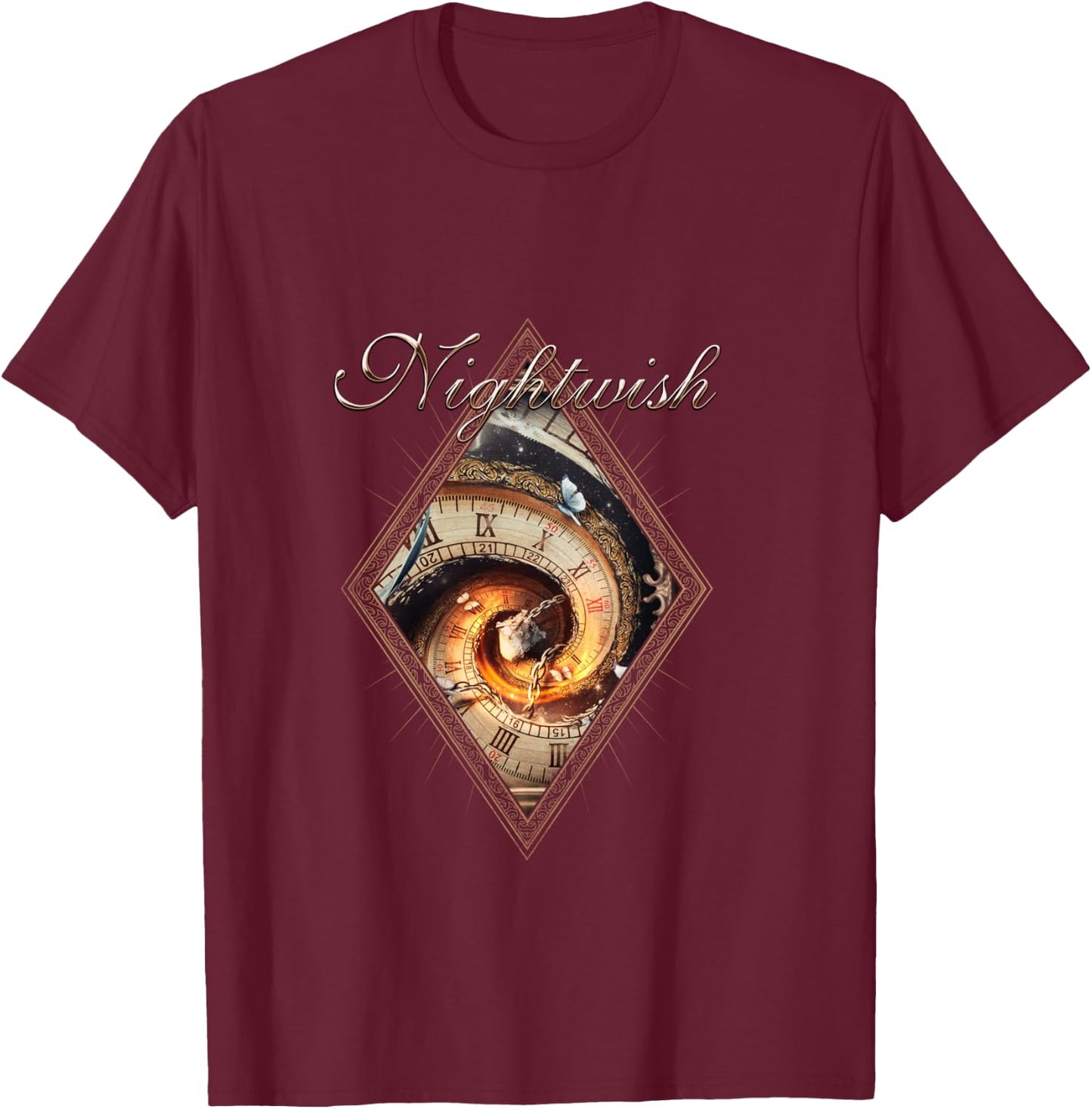 Yesterwynde (Album Cover + Logo) , Black, S T-Shirt - T-Shirt | Maroon