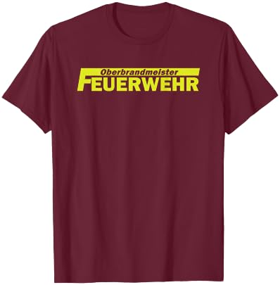 Oberbrandmeister Schriftzug auf dem Rücken - Feuerwehr T-Shirt - T-Shirt | Maroon
