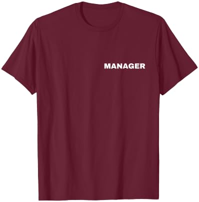 Manager front and back white printing work office professional T-Shirt - T-Shirt | Maroon