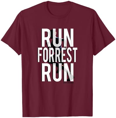 Forrest Gump Run Forrest Run Silhouette , Blue, S T-Shirt - T-Shirt | Maroon