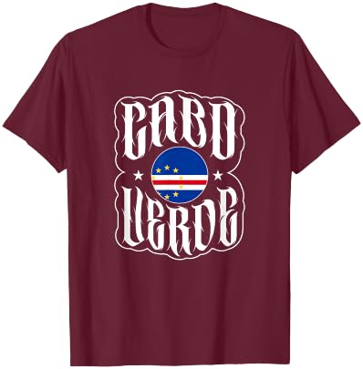 Love Cabo Cape Verde with Cape Verdean Flag in a Circle , Black, S T-Shirt - T-Shirt | Maroon