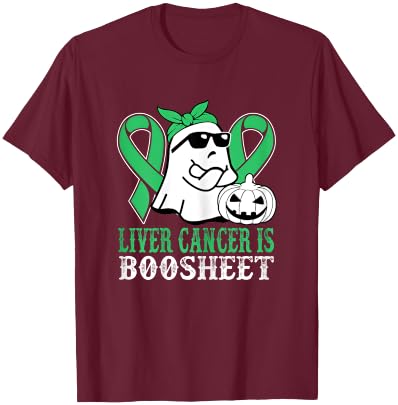Liver Cancer Is Boo Sheet Liver Cancer Warrior Halloween T-Shirt - T-Shirt | Maroon