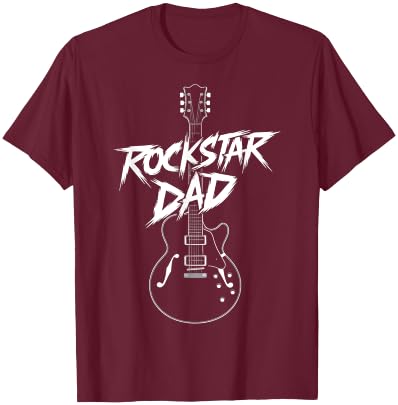 Rockstar Dad Guitar Design T-Shirt - T-Shirt | Maroon