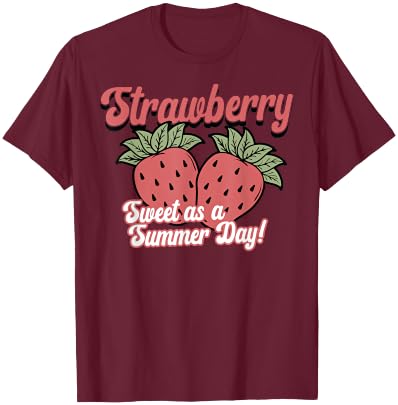 Sweet as a summer day for lovers of strawberries and fruits retro T-Shirt - T-Shirt | Maroon