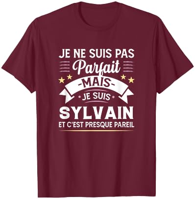Gift Personalised Name Sylvain Humour Man T-Shirt - T-Shirt | Maroon