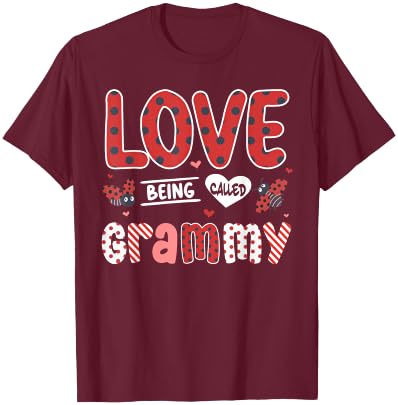 Cute I Love Being Called Grammy Ladybug Happy Valentines Day T-Shirt - T-Shirt | Maroon