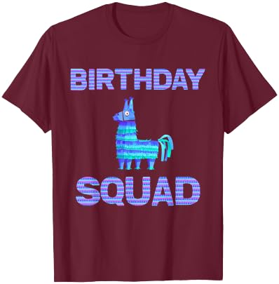 Birthday Squad - Squad Birthday Llama Piñata Shirt T-Shirt - T-Shirt | Maroon