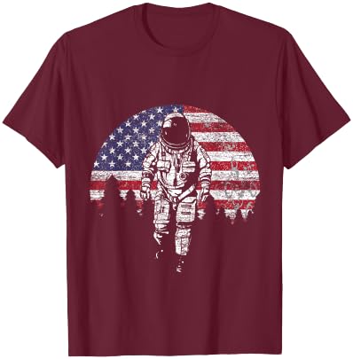 US Astronaut Out Of Space - America USA Flag 4th Of July T-Shirt - T-Shirt | Maroon