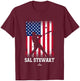 American Flag Swing Sal Stewart Prospect Baseball Fan Gear T-Shirt - T-Shirt | Maroon