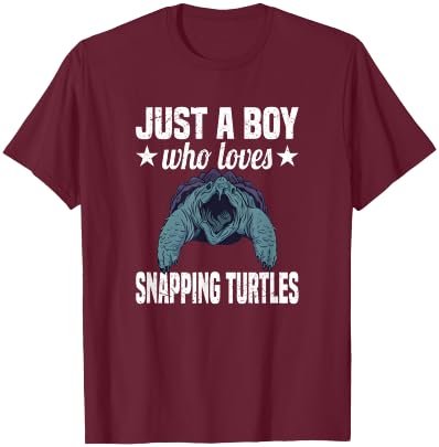 Alligator Snapping Turtle Boy Father Pet Turtle Reptile Fun T-Shirt - T-Shirt | Maroon