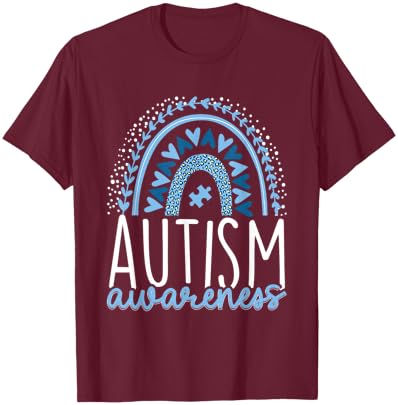 Autism Rainbow Autistic Pride Inclusion ADHD T-Shirt - T-Shirt | Maroon