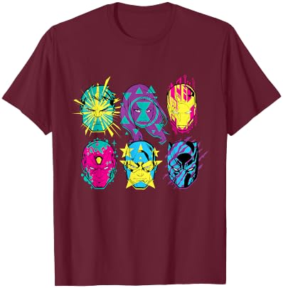 Marvel Avengers Assemble 80s Comic Super Heroes T-Shirt - T-Shirt | Maroon