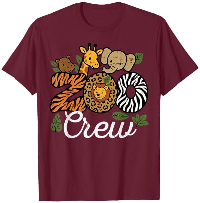Zoo Crew Animals Safari Wildlife Matching Kids Men Women T-Shirt - T-Shirt | Maroon