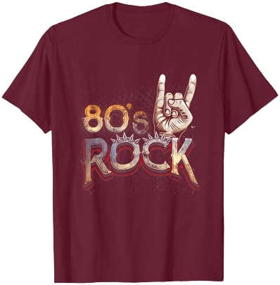 80er Jahre Rock Hand Rock Band Rock n Roll Musik Halloween T-Shirt - T-Shirt | Maroon