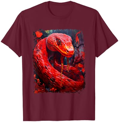 Pop Art Vintage Reptile Snake Red T-Shirt - T-Shirt | Maroon