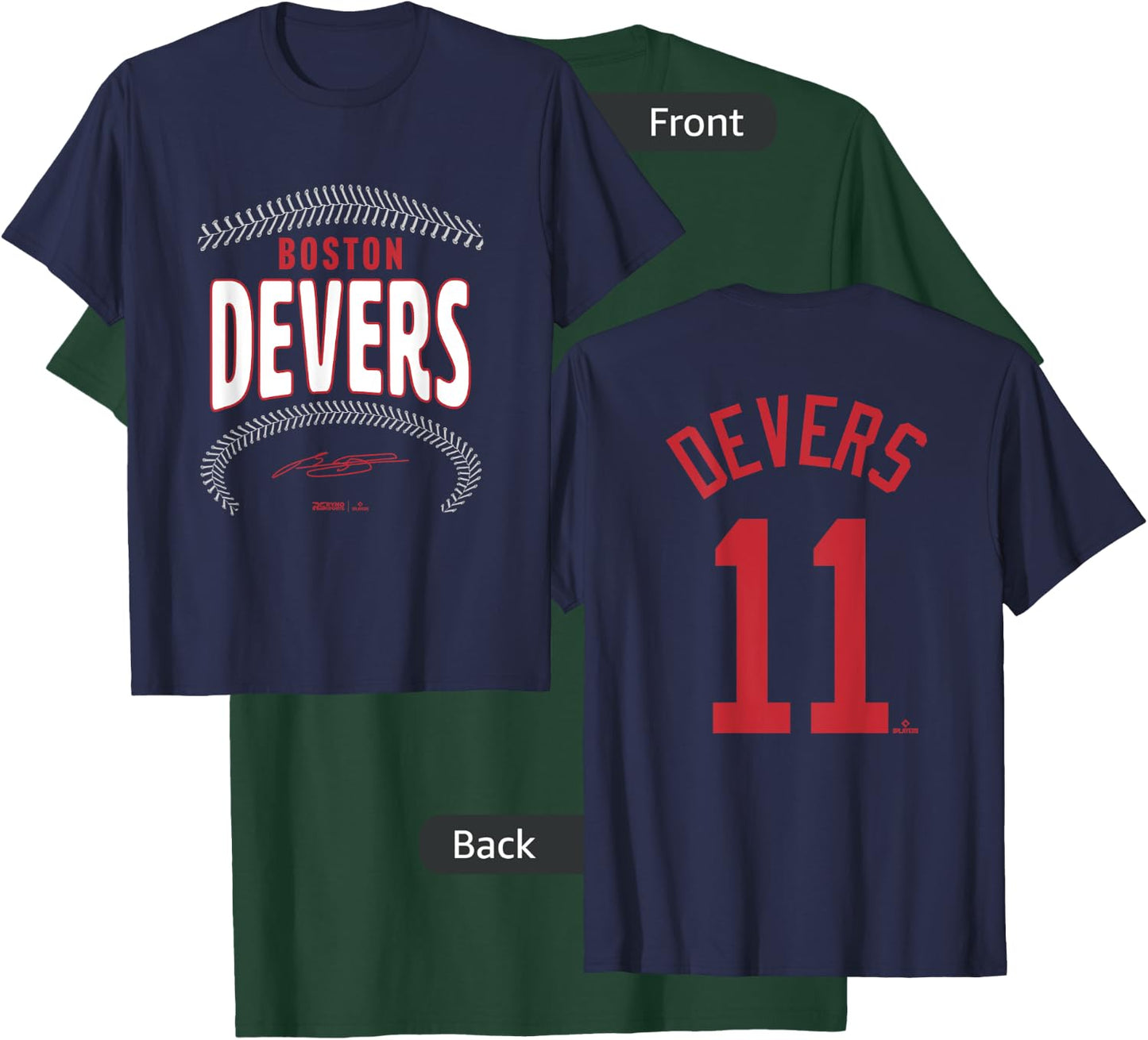 Rafael Devers Boston Baseball Name & Number (Front & Back) T-Shirt - T-Shirt | Forest