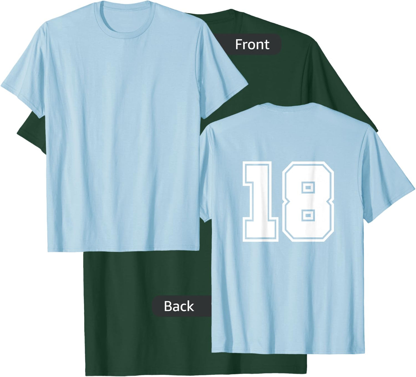 Number 18 No. Eighteen #18 Sports Jerseys Player T-Shirt - T-Shirt | Forest