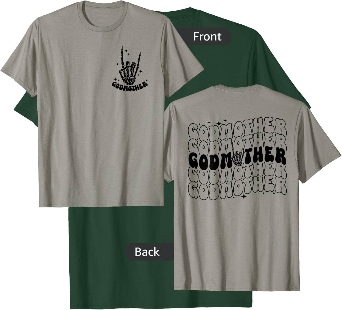 Godmother Skeleton Hand, Godmama Goddaughter Halloween Day T-Shirt - T-Shirt | Forest
