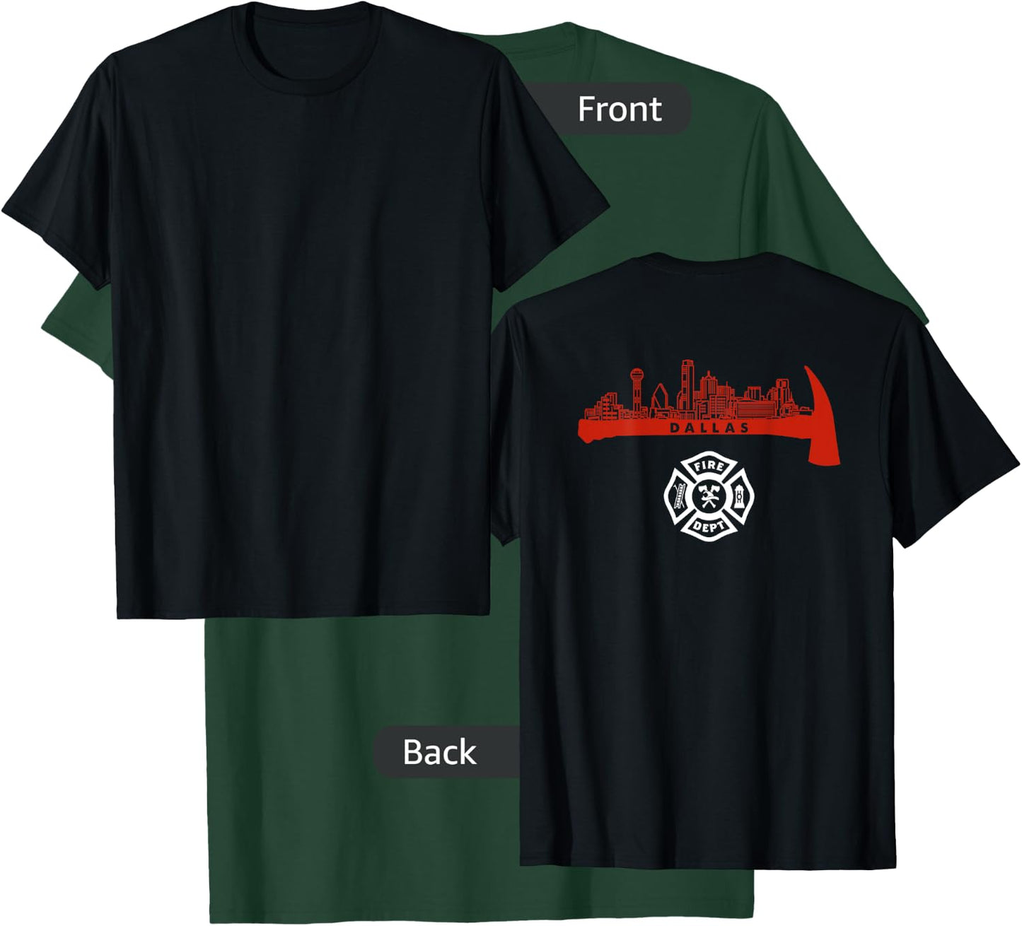 Dallas Texas Fire Rescue Department Firefighter Firemen Duty T-Shirt - T-Shirt | Forest