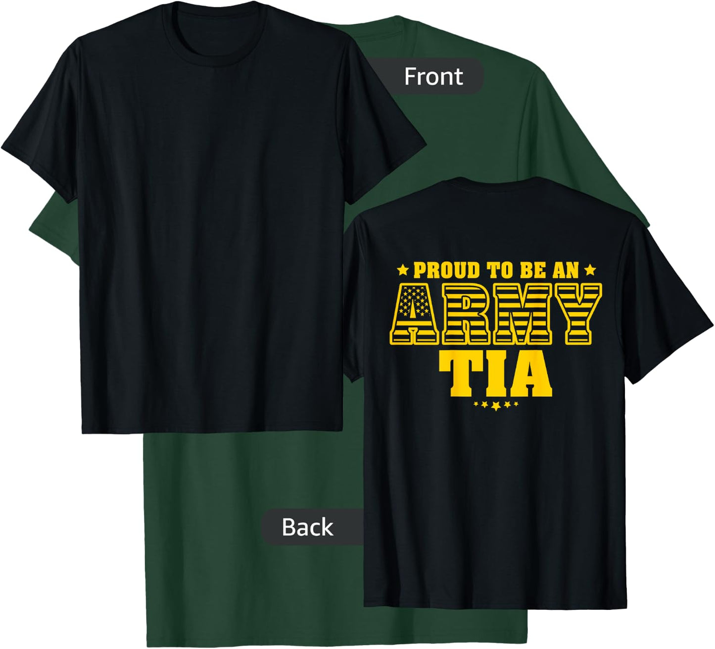 Proud To Be An Army Tia - US Flag Pride Military Aunt T-Shirt - T-Shirt | Forest