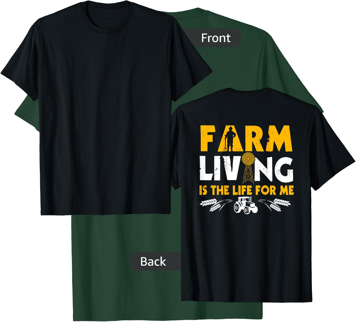 Farmer Design On Back Of Clothing Farming T-Shirt - T-Shirt | Forest