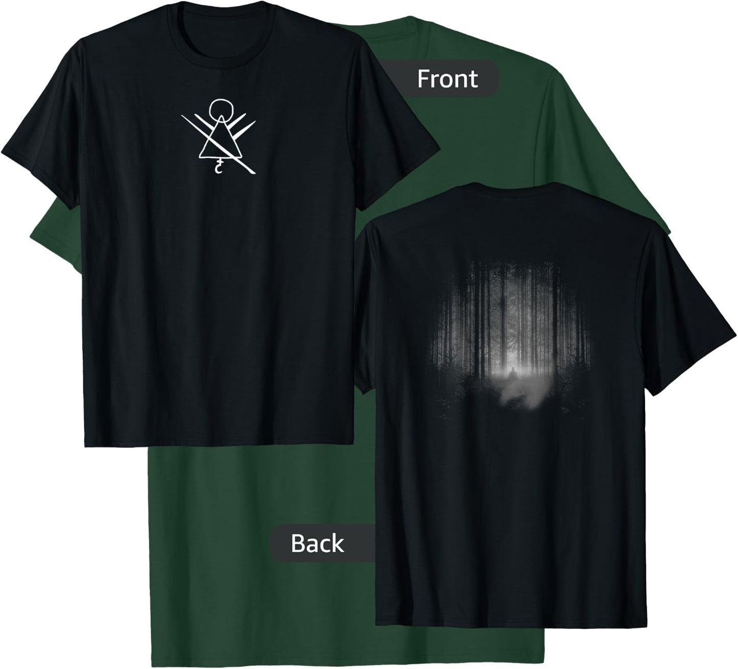 Yellowjackets Cult Ritual Center Rune Icon Front & Back T-Shirt - T-Shirt | Forest