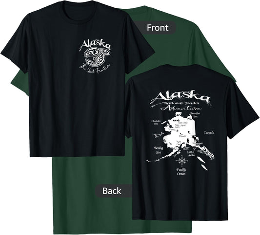 Alaska National Parks Adventure Front & Back Design T-Shirt - T-Shirt | Forest