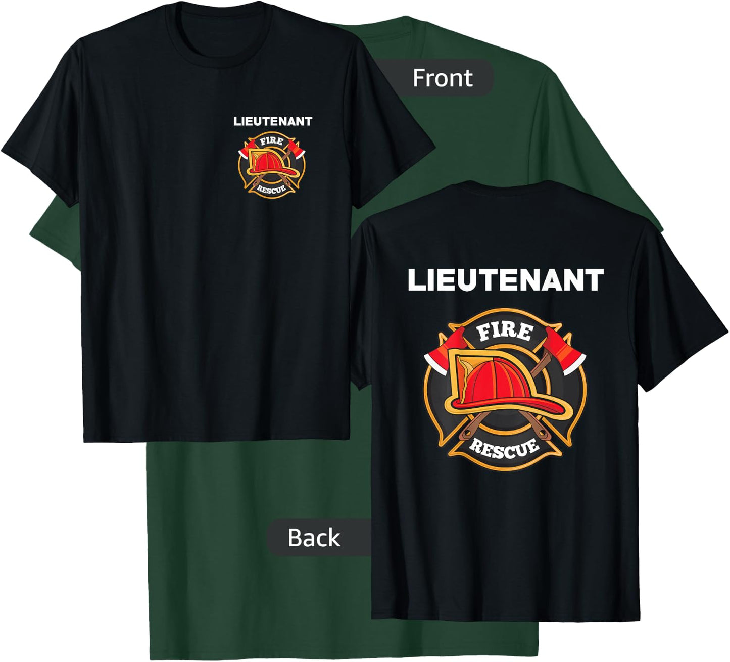 Yay! Thin Red Line Shirts Fire Rescue Lieutenant Department for Firefighters T-Shirt - T-Shirt | Forest
