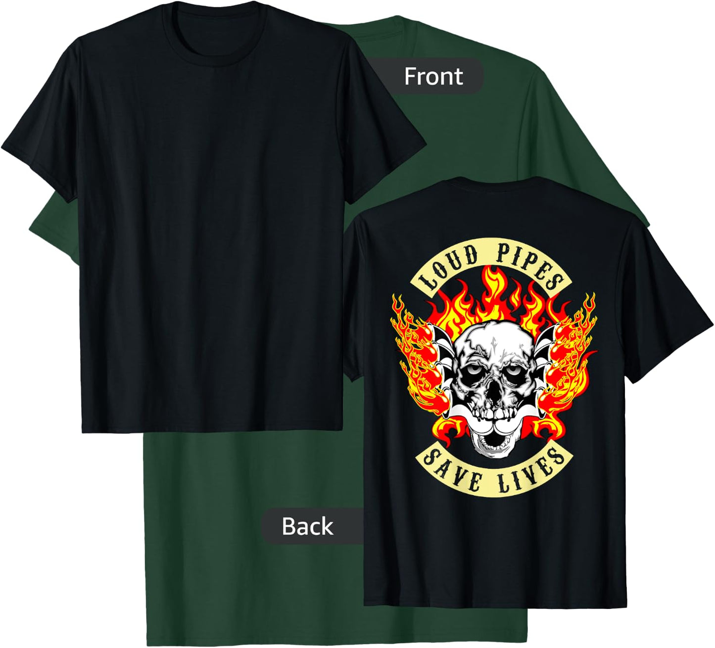 Loud Pipes Save lives Biker Christmas Gift Shirt T-Shirt - T-Shirt | Forest