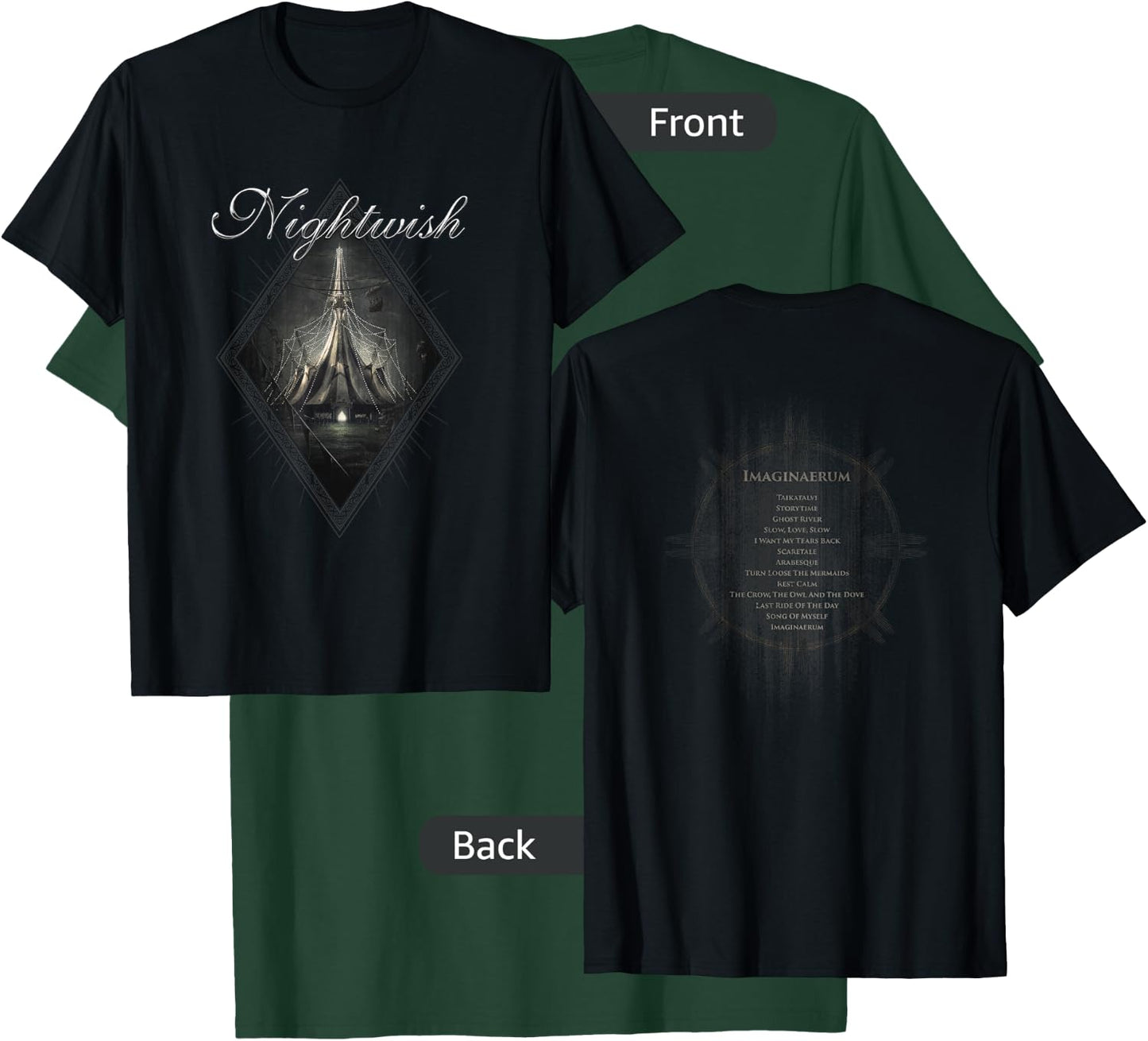 Imaginaerum (album cover + Nightwish logo + tracklist) T-Shirt - T-Shirt | Forest