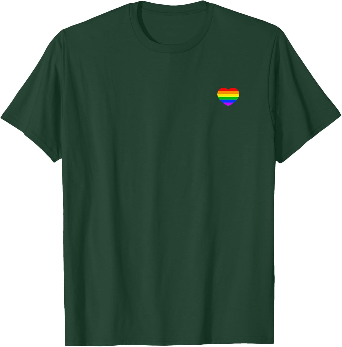 Dezente Regenbogen-gestreifte kleine Herz-Flagge Pride Month LGBT T-Shirt - T-Shirt | Forest