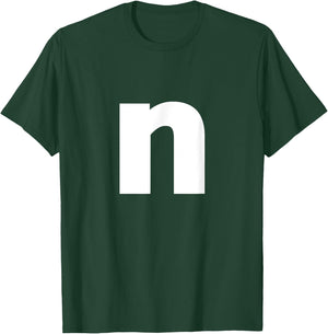n Kostüm Buchstabe n Karneval Alphabet Kleinbuchstabe n T-Shirt - T-Shirt | Forest
