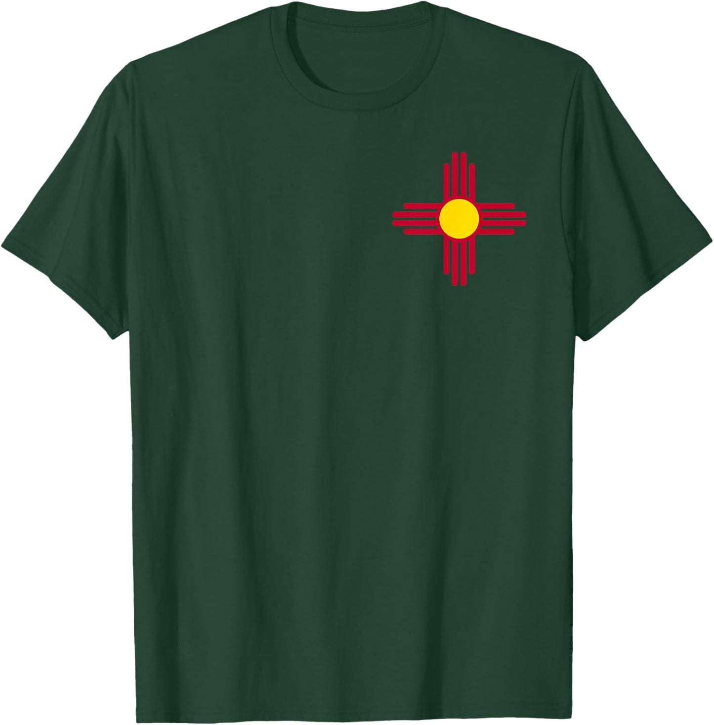 New Mexico Flag Red Zia Sun Symbol T-Shirt - T-Shirt | Forest