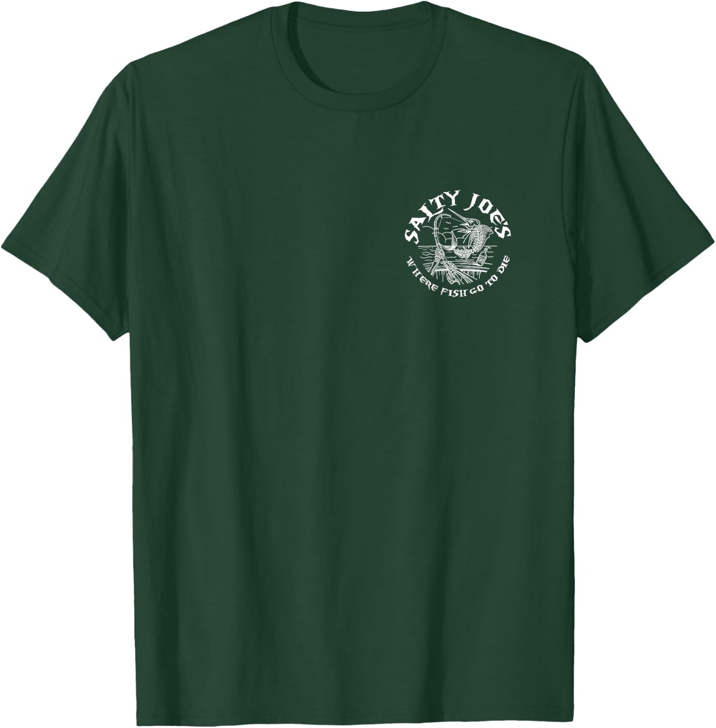Salty Joe's Rum N Bones White Logo Lightweight, Graphic T-Shirt - T-Shirt | Forest