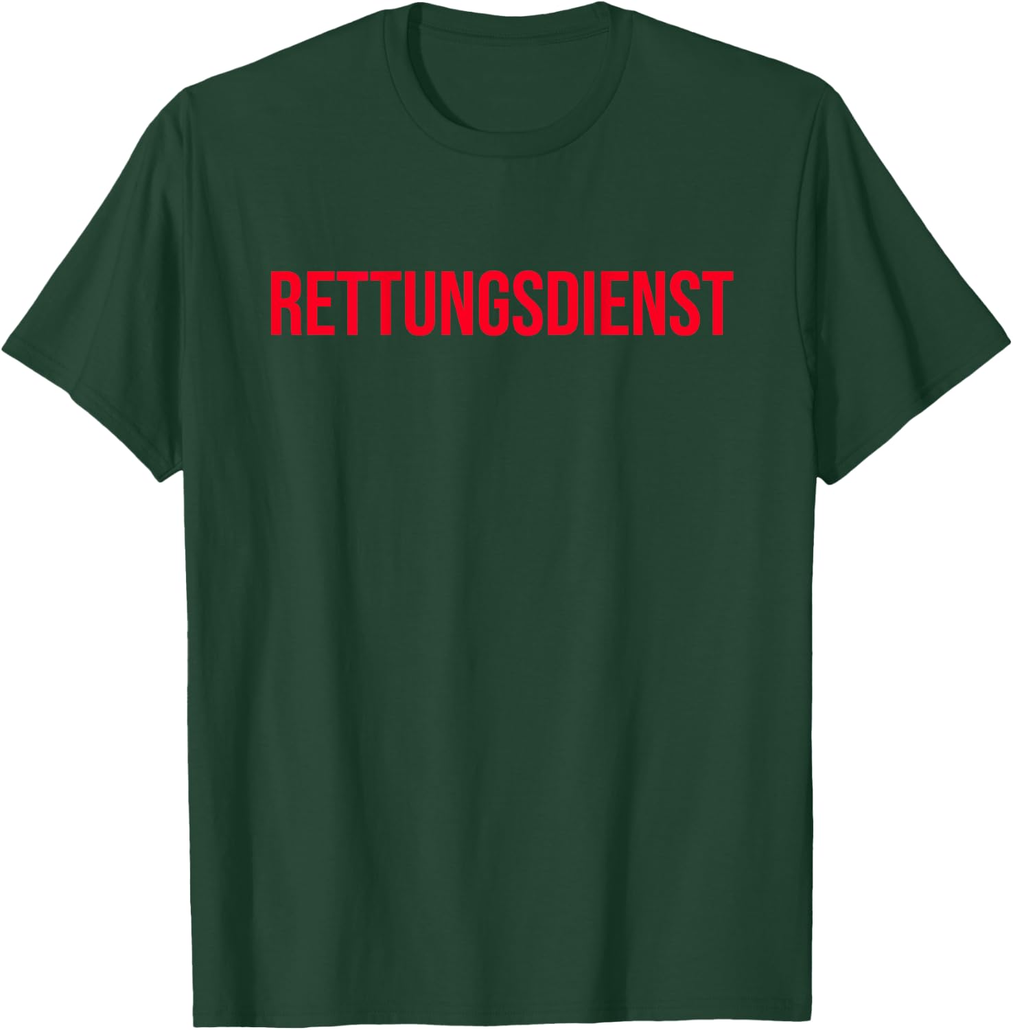 Back Print Red Lettering Emergency Service , black, s T-Shirt - T-Shirt | Forest