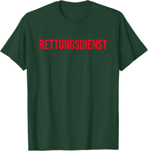 Back Print Red Lettering Emergency Service , black, s T-Shirt - T-Shirt | Forest