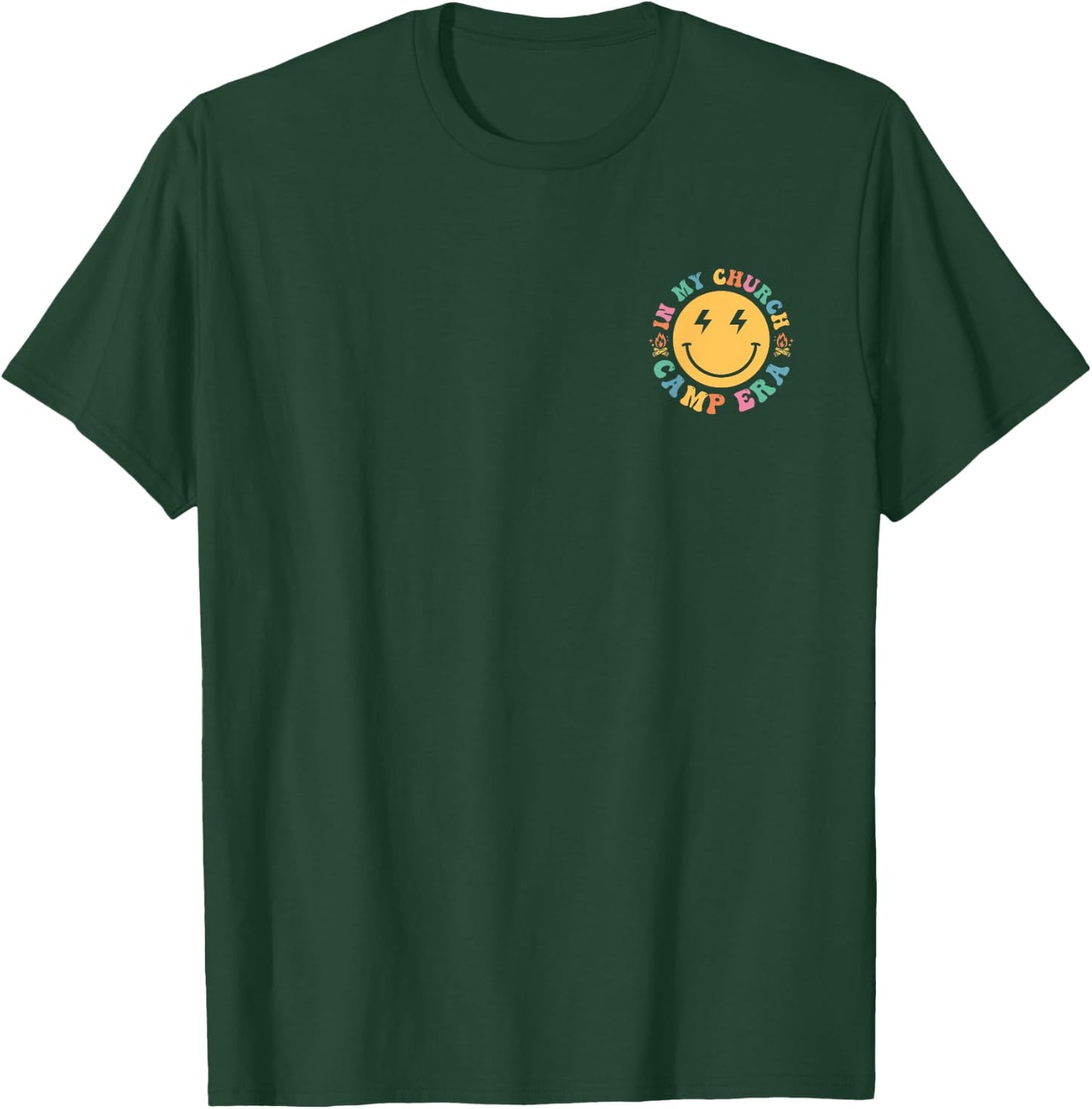 In My Church Camp Era Retro Funny Summer Camping (2 Sides) T-Shirt - T-Shirt | Forest